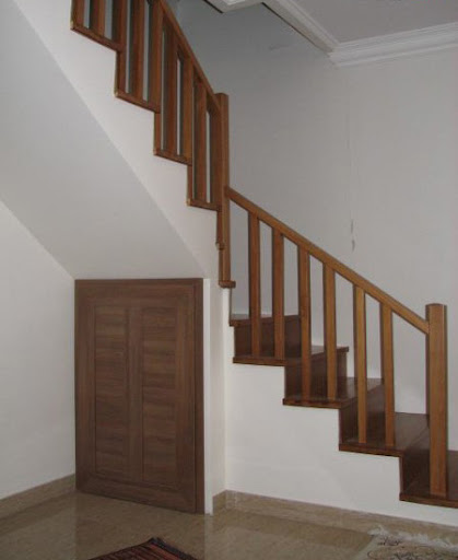 پله دوبلکس چوبی
